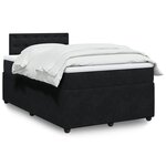 vidaXL Sommier à lattes de lit avec matelas noir 120x190 cm velours