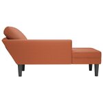 vidaXL Chaise longue avec coussin rouge orange tissu en velours côtelé