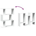 vidaXL Bibliothèque séparateur de pièce à 3 niveaux Blanc 70 x 24 x 97 cm Bois d'ingénierie