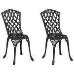 vidaXL Chaises de jardin 2 Pièces Noir en aluminium coulé