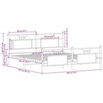 vidaXL Cadre de lit en métal sans matelas chêne marron 180x200 cm