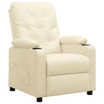vidaXL Fauteuil inclinable Crème Similicuir