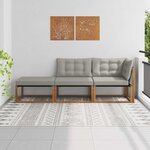 vidaXL Unité de canapé sectionnel 3 Pièce Naturel et gris clair