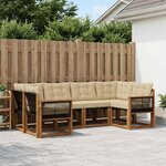 vidaXL Ensemble de canapés d'extérieur 6 Pièces Naturel et Beige