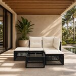 vidaXL Ensemble de canapé de jardin 5 pc Noir polyrotin