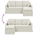 vidaXL Canapé Crème 198 x 134 x 80 cm Velours