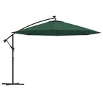 vidaXL Parasol en porte-à-feux et poteau métallique 350 cm Vert
