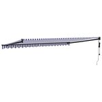 vidaXL Auvent rétractable automatique bleu et blanc 5x3 m