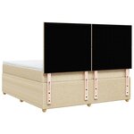 vidaXL Sommier à lattes de lit avec matelas Crème 180x200 cm Tissu