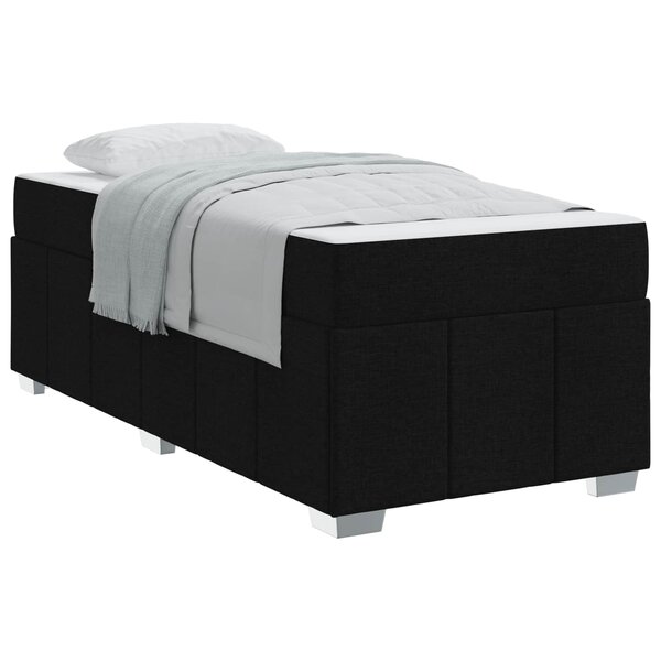 vidaXL Cadre de lit avec matelas Noir 120 x 190 cm tissu