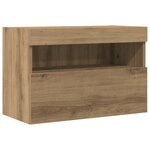 Meuble TV vidaXL avec lumières LED Chêne Artisan 60x30x40 cm