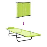 vidaXL Chaise longue pliante Vert 182 x 55 x 85 5 cm Textilène