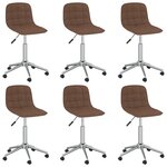 vidaXL Chaises pivotantes à manger lot de 6 marron tissu