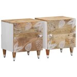 vidaXL Tables de chevet 2 Pièces 40x33 5x46 cm Bois de manguier solide