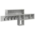 vidaXL Porte-manteau mural avec étagère Gris béton 100 x 12 x 43 5 cm