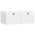 vidaXL Meuble TV mural 78 5 x 41 x 30 cm Blanc brillant