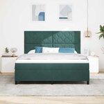 vidaXL Lit à ressorts avec matelas Vert foncé 180 x 200 cm tissu