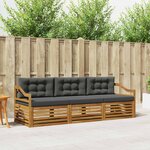 vidaXL Ensemble de canapés d'extérieur 3 Pièces Naturel et Anthracite