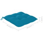 vidaXL Chaises de jardin et coussins bleu clair lot de 6 Bois de teck