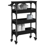 vidaXL Chariot de cuisine Chêne noir 53 x 20 x 76 cm Bois d'ingénierie