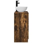 vidaXL Meuble de salle de bain avec évier Chêne fumé 54 x 35 x 83 cm