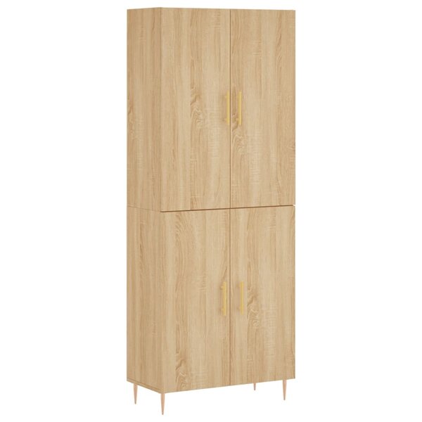 vidaXL Buffet haut Chêne sonoma 69 5x34x180 cm Bois d'ingénierie