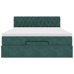 vidaXL Cadre de lit ottoman avec matelas vert foncé 140x200 cm velours