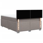 vidaXL Sommier à lattes de lit avec matelas Taupe 140x190 cm Tissu