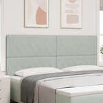 vidaXL Tête de lit en velours gris clair avec boutons en cristal de 200 cm