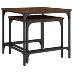 vidaXL Tables basses gigognes 2 Pièces chêne marron bois d'ingénierie