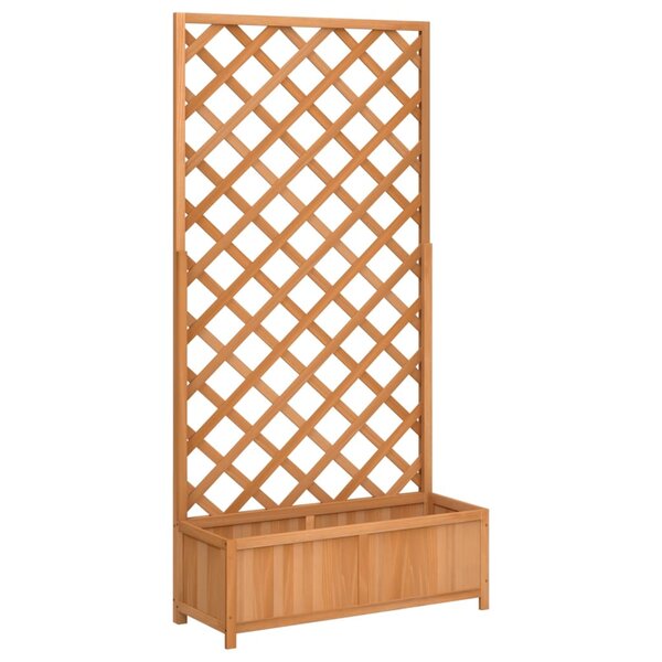 vidaXL Jardinière avec treillis marron bois massif de sapin