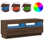 vidaXL Meuble TV avec lumières LED chêne marron 100x35x40 cm