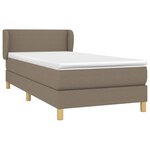 vidaXL Sommier à lattes de lit avec matelas Taupe 90x190 cm Tissu