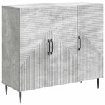 vidaXL Buffet Gris béton 89 x 34 5 x 80 cm Bois d'ingénierie