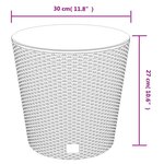 vidaXL Jardinière et intérieur amovible blanc 15 /15 3 L rotin PP