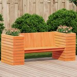 vidaXL Banc avec jardinières cire marron 167 5x60x65cm bois massif pin