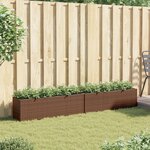 vidaXL Jardinières avec 3 pots 2 Pièces marron 105x30x32cm résine tressée