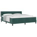 vidaXL Lit à ressorts avec tête de lit Vert foncé 200 x 180 cm Velours