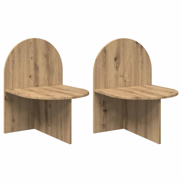 vidaXL Table de chevet 2 pc Chêne artisanal 48 x 49 x 65 cm