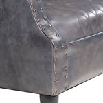vidaXL Fauteuil tube Gris 62x58x65 cm Cuir véritable