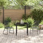 vidaXL Set de 3 Pièces Salle à Manger de Jardin Noir Rattan PVC