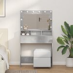 vidaXL Coiffeuse Gris béton 79 x 41 x 135 cm Bois d'ingénierie