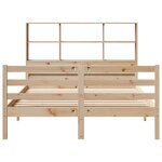 vidaXL Lit bibliothèque sans matelas 150x200 cm bois massif de pin