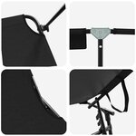 vidaXL Chaise longue pliante 2 Pièces Noir 56 x 190 x 81cm tissu