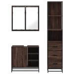 vidaXL Ensemble de meubles de salle de bain 3 Pièces Chêne marron