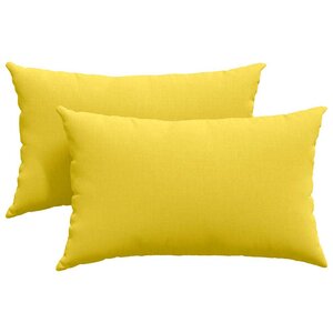 vidaXL Coussins de canapé 2 pc tissu Jaune clair 50 x 30 cm