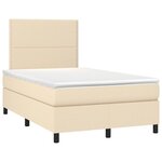 vidaXL Sommier à lattes de lit avec matelas Crème 120x200 cm Tissu