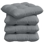 vidaXL Coussins de siège 4 pc Tissu Gris clair 45 x 45 x 12 cm
