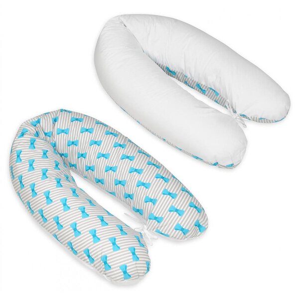 Coussin maternité pre/post natal usages multiples noeuds papillons   blanc