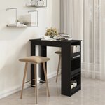 vidaXL Table de bar et rangement Noir 102x50x103 5cm Bois d'ingénierie